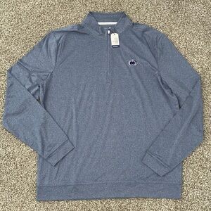 NWT Johnnie O Heather Navy Flex Quarter Zip Embroidered Penn State University